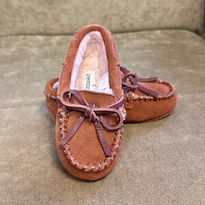 BNWOT J.Crew Crewcuts 100% Cow Suede Tan Lodge Moccasins 🧸